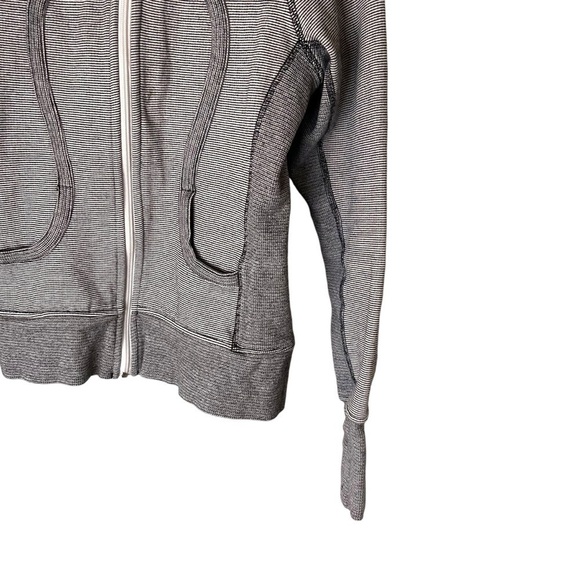 Lululemon Scuba Hoodie *Stripe-White Black Mircostripe- Size 6 - Picture 11 of 14